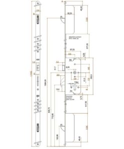 Alternative view of 4923 Latch 3 Hookbolts Keywind Multipoint Door Lock