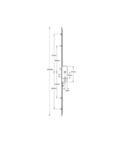 Alternative view of Latch Deadbolt 4 Rollers Split Spindle Multipoint Door Lock - Option 1 (top roller to spindle = 730mm)