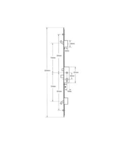 Alternative view of Latch Deadbolt 2 Hooks 2 Rollers Split Spindle Multipoint Door Lock - Option 2 (top hook to spindle = 730mm)