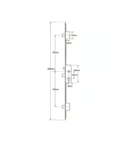 Alternative view of Secury A2 Latch 3 Deadbolts Auto Locking Multipoint Door Lock (top deadbolt to spindle = 700mm)