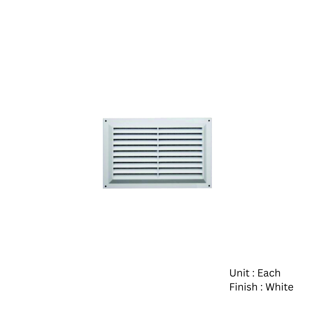 Louvre Ventilator C/W Mesh White Pvc With Differetn Sizes Each