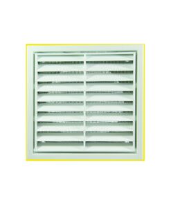 Fixed Vent For 100mm Duct C/W Flyscreen 140mm X 140mm White Pvc Each