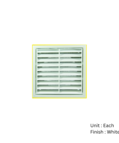 Fixed Vent For 100mm Duct C/W Flyscreen 140mm X 140mm White Pvc Each