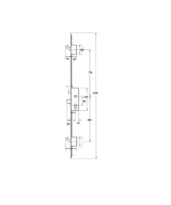 Alternative view of Europa Latch Deadbolt 2 Hooks 20mm Flat Faceplate Lift Lever Multipoint Door Lock