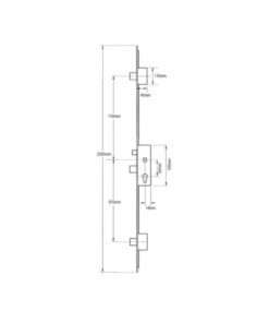 Alternative view of Europa Latch 3 Deadbolts Lift Lever Multipoint Door Lock - Option 2 (top deadbolt to spindle = 730mm)