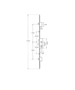Alternative view of Europa Latch Deadbolt 2 Hooks 2 Inboard Rollers Split Spindle Multipoint Door Lock (top hook to spindle = 726mm)