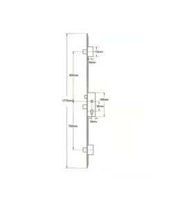 Alternative view of Secury A2 Latch 3 Deadbolts Auto Locking Multipoint Door Lock (top deadbolt to spindle = 800mm)