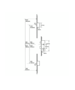 Alternative view of 6735 2 Hook 2 Roller UPVC Repair Multipoint Door Lock