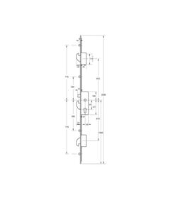 Alternative view of Latch 3 Hooks 4 Rollers Split Spindle Multipoint Door Lock
