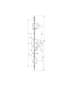 Alternative view of Latch Deadbolt 2 Hooks 4 Rollers Split Spindle Multipoint Door Lock - Option 1 (top hook to spindle = 610mm)