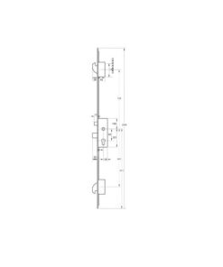 Alternative view of Latch Deadbolt 2 Hooks Split Spindle 44mm Flat White Faceplate Multipoint Door Lock