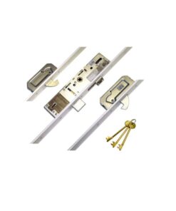 Vectis Latch Deadbolt 2 Hooks Split Spindle Flat 44mm White Faceplate Multipoint Door Lock