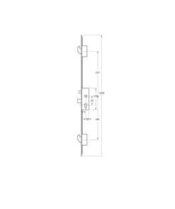 Alternative view of Latch Deadbolt 2 Hooks Lift Lever Multipoint Door Lock (top hook to spindle = 375mm)