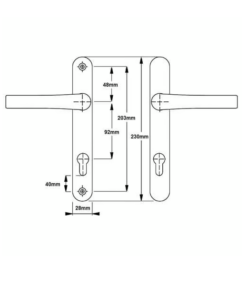 Alternative view of Tokyo Lever Lever UPVC Multipoint Door Handles - 92mm PZ Unsprung 203mm Screw Centres