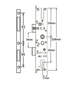 Alternative view of Latch & Deadbolt Multipoint Gearbox - Lift Lever