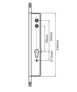 Alternative view of Surelock Passive Door Multipoint Gearbox Lift Lever