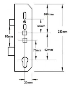 Alternative view of Latch and Deadbolt Multipoint Gearbox - Lift Lever or Double Spindle