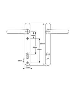 Alternative view of Windsor Lever Lever UPVC Multipoint Door Handles - 92mm PZ Sprung 122mm Screw Centres
