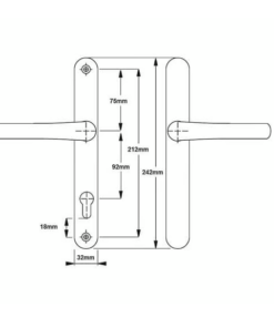 Alternative view of Balmoral Blank Lever Lever UPVC Multipoint Door Handles - 92mm PZ Sprung 212mm Screw Centres