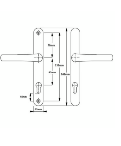 Alternative view of Balmoral Lever Lever UPVC Multipoint Door Handles - 92mm PZ Sprung 212mm Screw Centres