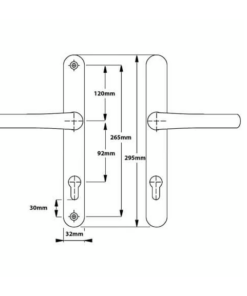 Alternative view of Universal Lever Lever UPVC Multipoint Door Handles - 92mm PZ Sprung 265mm Screw Centres