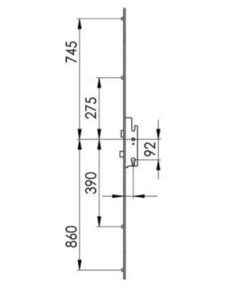Alternative view of Economy Compact Latch Deadbolt 4 Rollers Key Wind Multipoint Door Lock