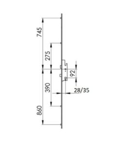 Alternative view of Economy Compact Latch Deadbolt 4 Rollers Lift Lever Multipoint Door Lock