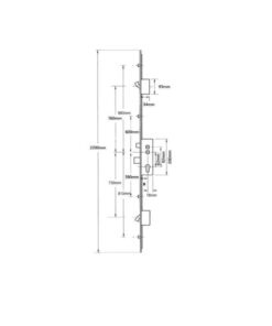 Alternative view of Elite Latch Deadbolt 2 Hooks 4 Rollers Double Spindle Multipoint Door Lock - Shootbolt Compatible