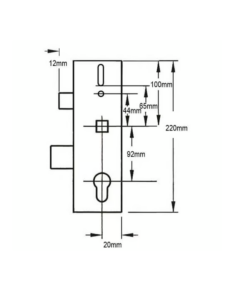 Alternative view of Genuine Multipoint Gearbox - Thin Deadbolt - Lift Lever or Split Spindle