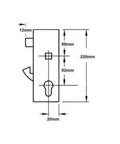 Alternative view of Hookbolt Genuine Multipoint Gearbox - Lift Lever or Split Spindle