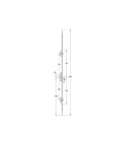 Alternative view of Excalibur Latch 3 Hooks 2 Anti Lift Pins 3 Rollers Multipoint Door Lock - Option 2 (top hook to spindle = 615mm)