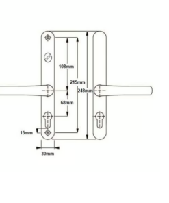 Alternative view of Farnham Lever Lever UPVC Multipoint Door Handles - With Snib 68mm PZ Sprung 215mm Screw Centres