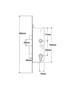 Alternative view of Overnight Lock - Lever Down 24mm Faceplate