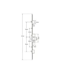 Alternative view of 856 Type 3 Latch Deadbolt 2 Rollers 2 Hooks Lift Lever Multipoint Door Lock (top hook to spindle = 730mm)