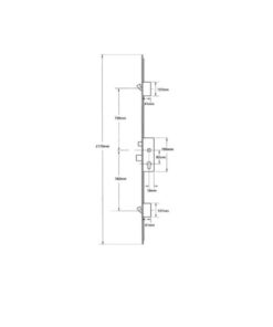 Alternative view of 859 Type 4 Latch Deadbolt 2 Hooks Split Spindle Multipoint Door Lock - 16mm Faceplate (top hook to spindle = 730mm)