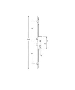 Alternative view of Latch Deadbolt 2 Tongue Hooks Lift Lever Multipoint Door Lock
