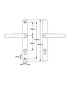 Alternative view of Birmingham Sprung Lever Lever UPVC Multipoint Door Handles - 92mm PZ 215mm Screw Centres