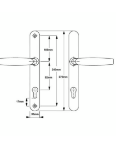 Alternative view of Lever UPVC Multipoint Door Handles - 92mm PZ Sprung 240mm Screw Centres