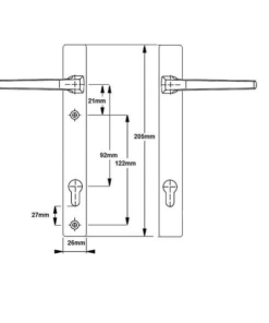 Alternative view of London Lever Lever UPVC Multipoint Door Handles - 92mm PZ Unsprung 122mm Screw Centres