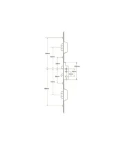 Alternative view of Duplex Latch 5 Hook 4 Roller Multipoint Door Lock - Double Spindle 16mm Faceplate Option 2 (top hook to spindle = 733mm)