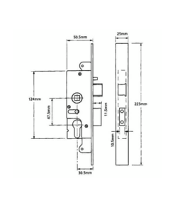 Alternative view of Monarch L22180 Genuine Multipoint Gearbox - Lift Lever or Split Spindle