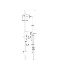 Alternative view of Latch Deadbolt 2 Hooks Flat 44mm Faceplate Double Spindle Multipoint Door Lock