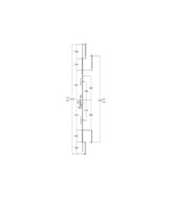 Alternative view of Latch Deadbolt 2 Hooks 2 Rollers Lift Lever or Double Spindle Multipoint Door Lock (top hook to spindle = 365mm)
