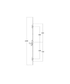 Alternative view of Latch Deadbolt 2 Hooks 2 Anti Lift Pins 2 Rollers Lift Lever or Double Spindle Multipoint Door Lock - Option 3 (top hook to spindle = 505mm)