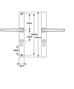 Alternative view of Frankfurt Lever Lever UPVC Multipoint Door Handles - 70mm PZ Unsprung 200mm Screw Centres