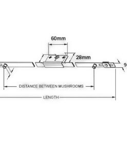Alternative view of Offset Single Track Window Espag 25mm Backset