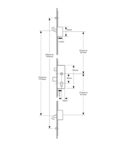 Alternative view of Latch Deadbolt 2 Hook 2 Roller Lift Lever UPVC Repair Multipoint Door Lock