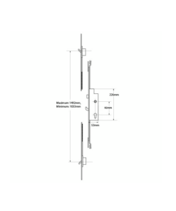 Alternative view of Lite Latch, 3 Hook, Lift Lever Repair Multipoint Door Lock