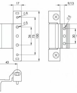 Alternative view of Neon Rebated Adjustable Butt Hinge for UPVC Doors