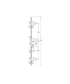 Alternative view of C600 Latch Deadbolt 2 Hooks Key Wind Multipoint Door Lock